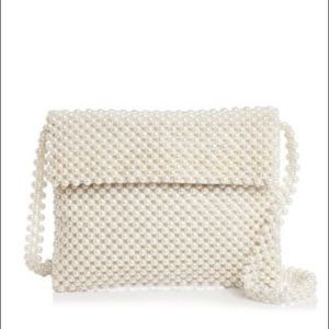 Aqua Bloomingdales Evie Faux Pearl Shoulder Bag